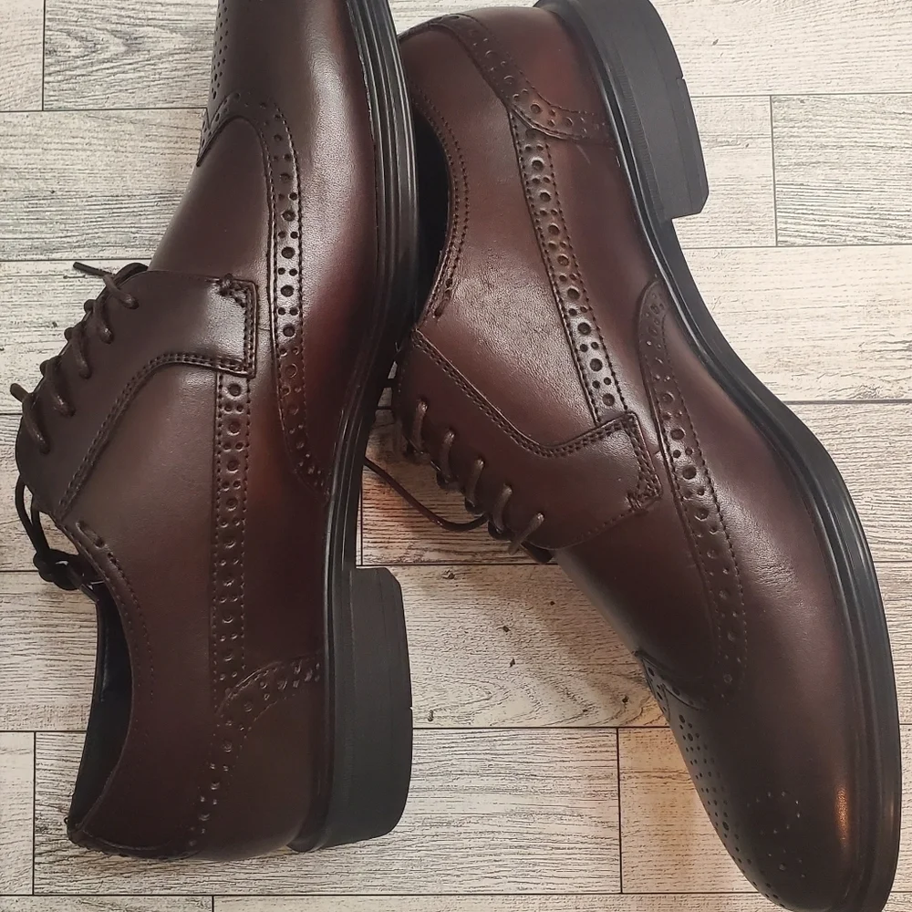 Aldo Men's Dark Brown Leather Wingtip Fratisekflex Oxford shoe Size 8 #4‎